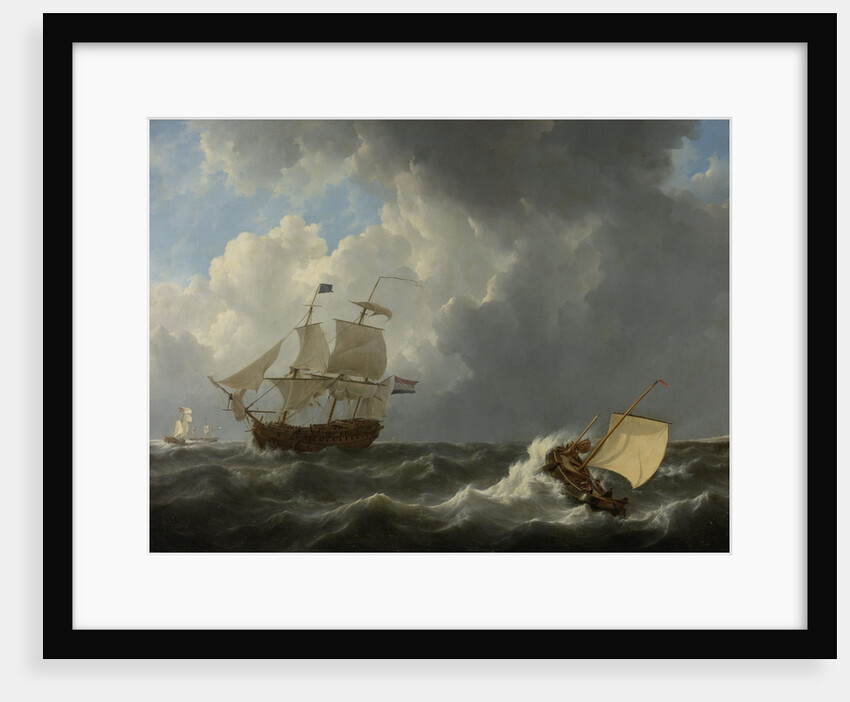 Ships on a Stormy Sea by Johannes Christiaan Schotel