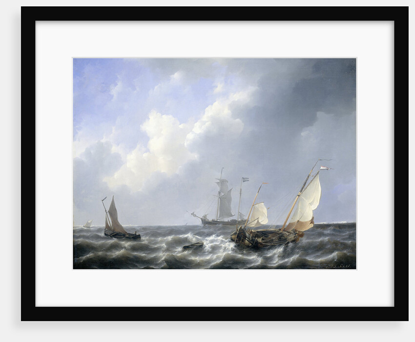 Seascape from the Zeeland Waters, near the Island of Schouwen, The Netherlands by Petrus Johannes Schotel