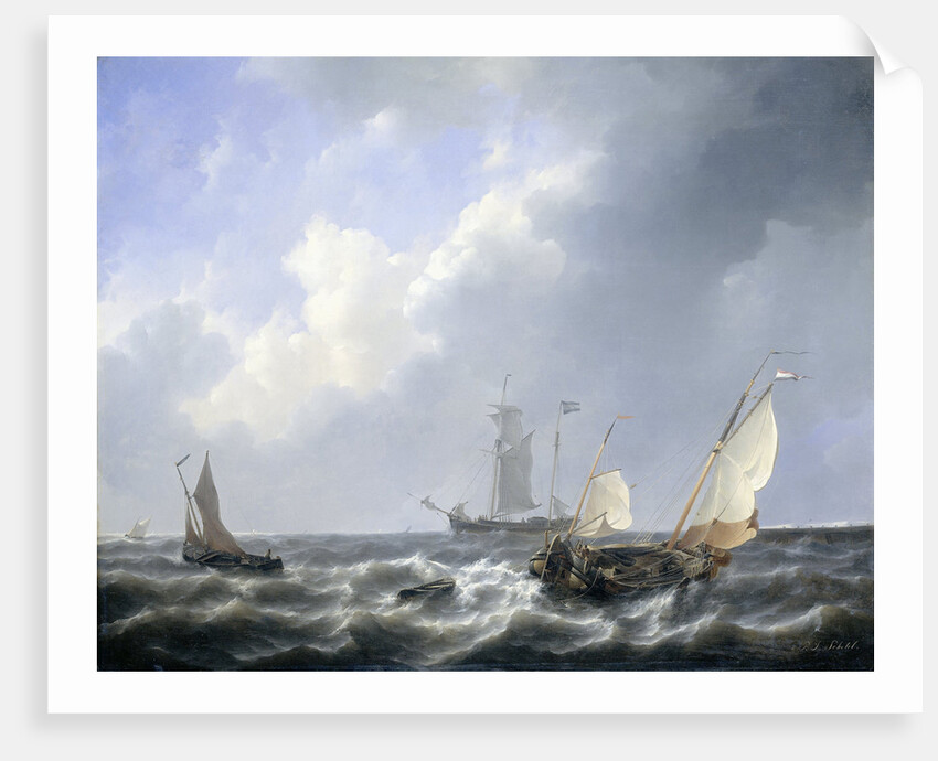 Seascape from the Zeeland Waters, near the Island of Schouwen, The Netherlands by Petrus Johannes Schotel