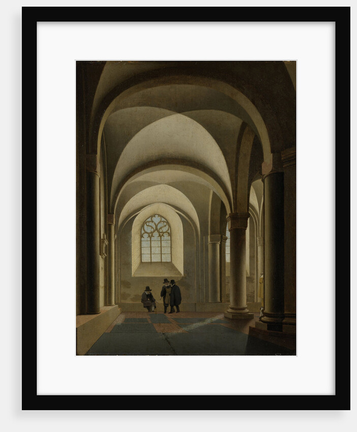 The westernmost bays of the south aisle of the Mariakerk in Utrecht, The Netherlands by Pieter Jansz. Saenredam