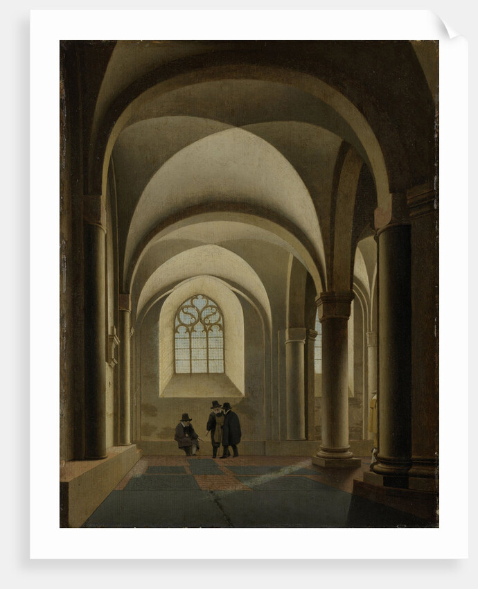The westernmost bays of the south aisle of the Mariakerk in Utrecht, The Netherlands by Pieter Jansz. Saenredam
