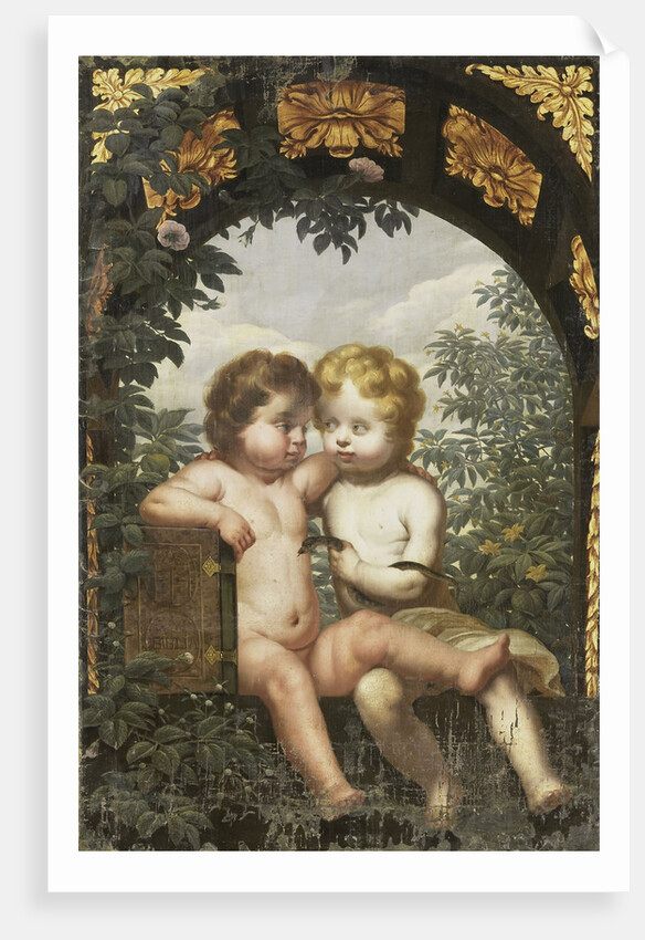 Christian Allegory with two Children with a Bible and Snake by Anonymous