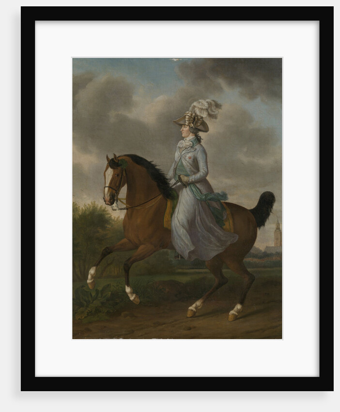 Equestrian Portrait of Wilhelmina of Prussia, Consort of Prince William V (Frederika Sophia Wilhelmina) by Tethart Philip Christian Haag