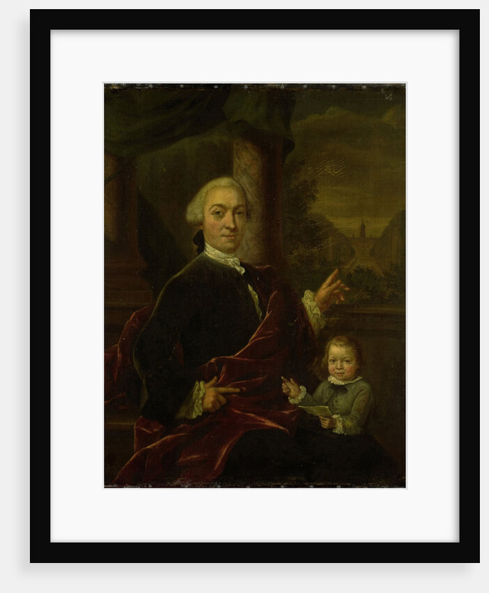 Family Portrait of Jan van de Poll, Banker and Burgomaster of Amsterdam with his young Son Harman by Jan Maurits Quinkhard