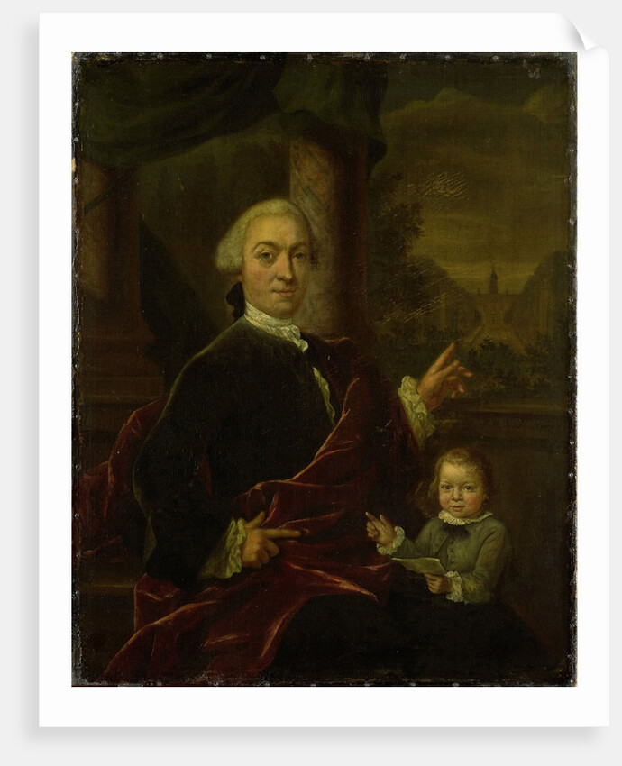 Family Portrait of Jan van de Poll, Banker and Burgomaster of Amsterdam with his young Son Harman by Jan Maurits Quinkhard