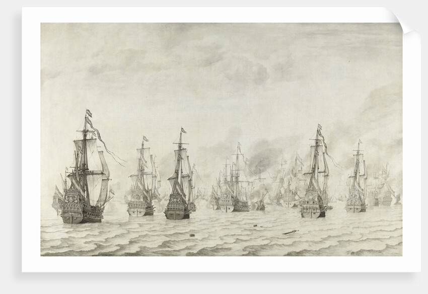 The Battle of Dunkirk, France by Willem van de Velde I