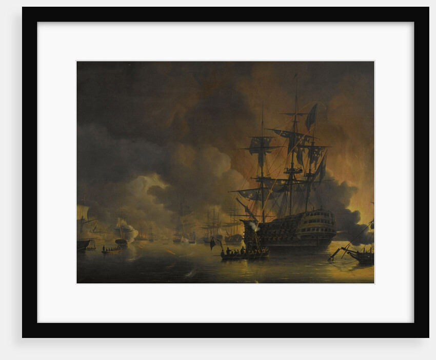 Fire on the Wharves of Algiers shortly after the beginning of the Bombardment by the Anglo-Dutch Fleet, 27 August 1816 by Nicolaas Baur