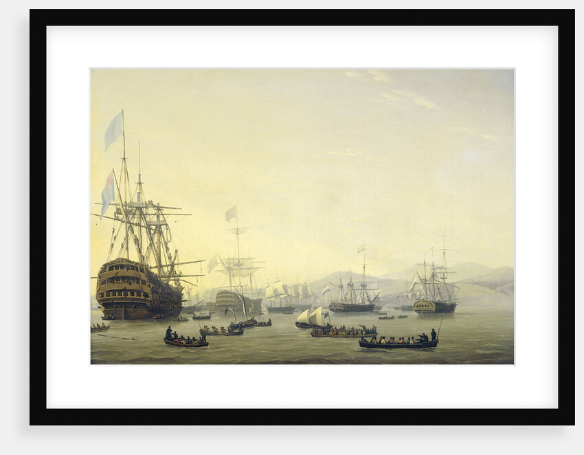 Council of War aboard The Queen Charlotte Held by Lord Exmouth before the Bombardment of Algiers, 26 August 1816 by Nicolaas Baur