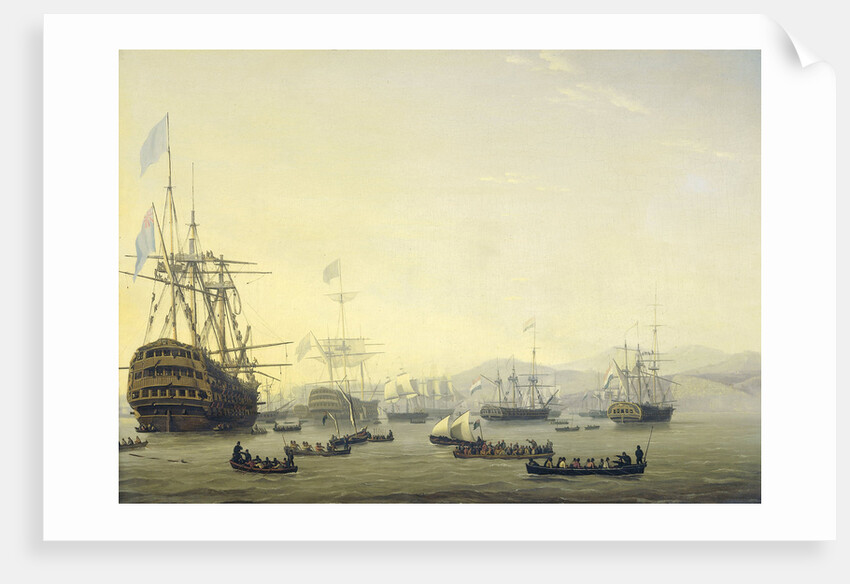 Council of War aboard The Queen Charlotte Held by Lord Exmouth before the Bombardment of Algiers, 26 August 1816 by Nicolaas Baur
