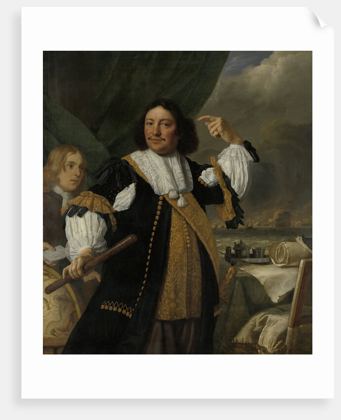 Portrait of Aert van Nes, Vice Admiral, Bartholomeus van der Helst by Ludolf Bakhuysen