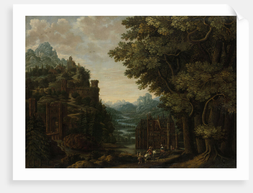 Mountainous Landscape with River Valley and Castles by Jan Meerhout