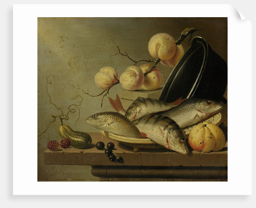 Still Life with Fish and Fruit by Harmen Steenwijck
