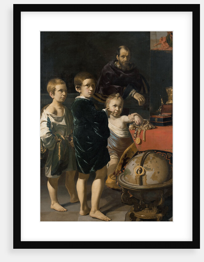 Portrait of three Children and a Man by Thomas de Keyser