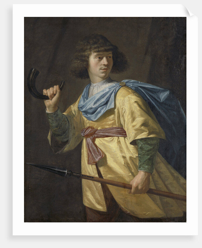 Portrait of a young Man with Spear and Hunting Horn by Peter Danckerts de Rij