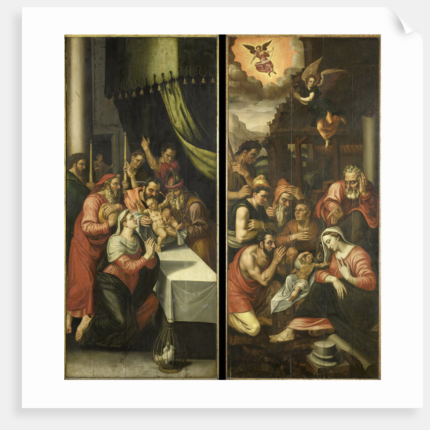 Two Altarpiece Wings with the Circumcision and Adoration of the Shepherds by Anonymous