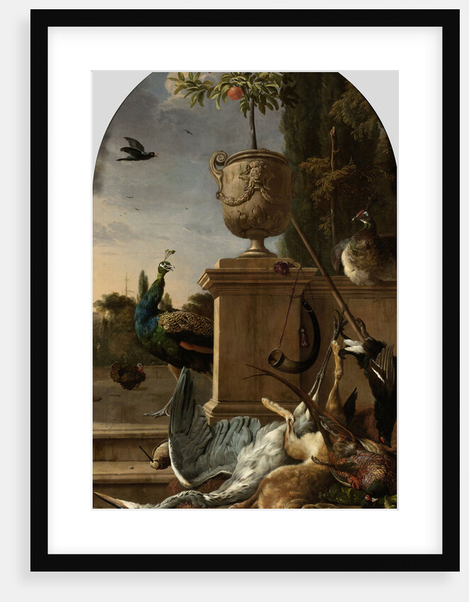 A Hunter’s Bag on a Terrace by Melchior d' Hondecoeter