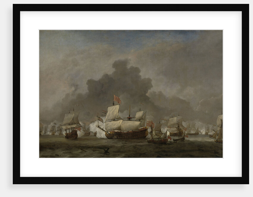 Naval Battle between Michiel Adriaensz de Ruyter and the Duke of York on the Royal Prince during the Battle of Solebay, 7 June 1672 by Willem van de Velde II