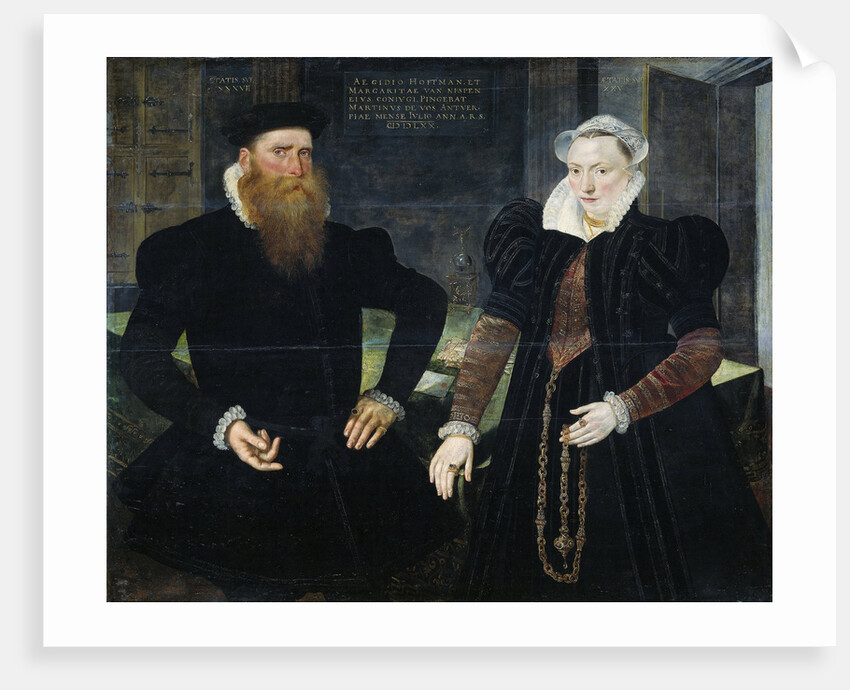 Portrait of Gillis Hooftman, Shipowner, and his Wife Margaretha van Nispen (Gilles van Eichelenberg, called Hoffman) by Maerten de Vos