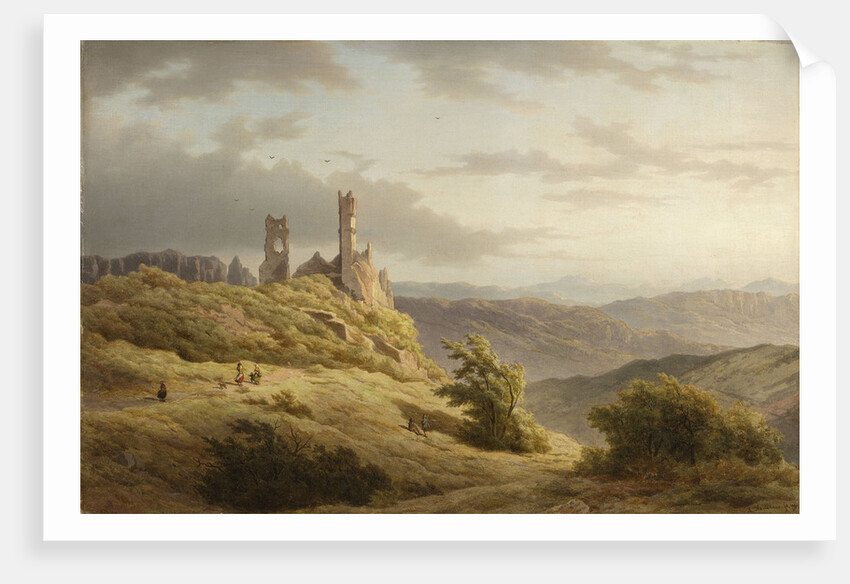 Mountain Landscape with ruin by Louwrens Hanedoes