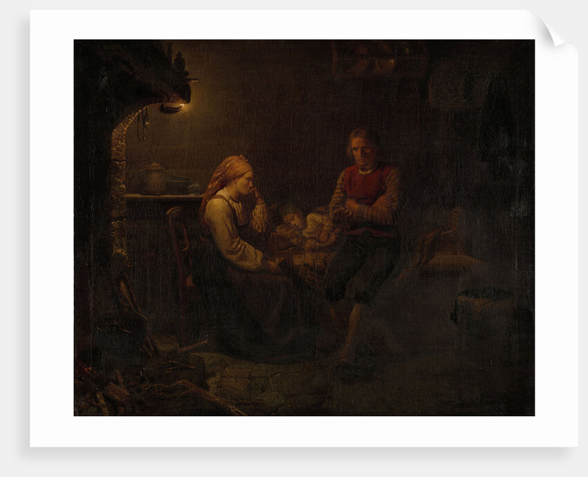 The ill child by Adolph Tidemand
