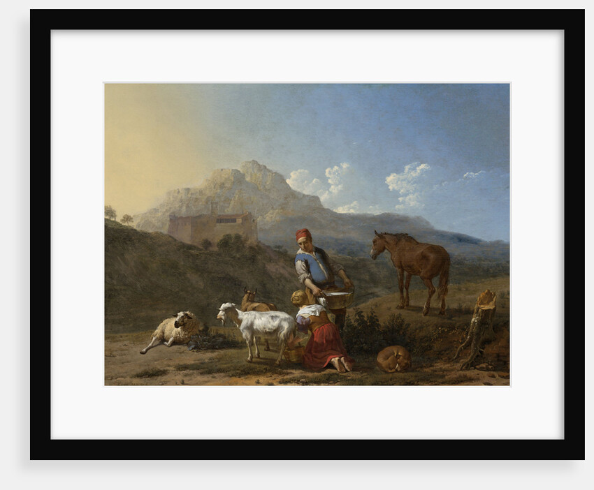 Italian Landscape with Girl Milking a Goat, Italy by Karel Dujardin