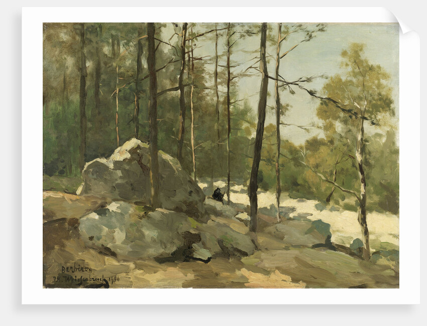 Wooded View near Barbizon, France by Johan Hendrik Weissenbruch