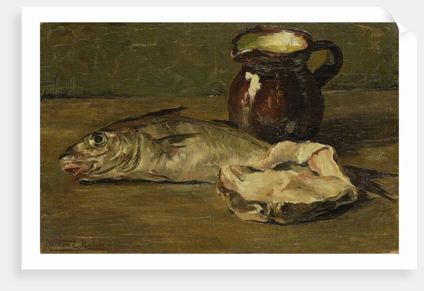 Still life with cod by Willem Roelofs II