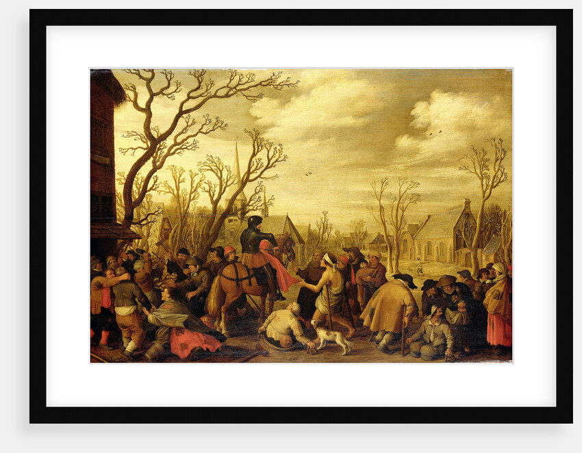 Saint Martin Divides his Cloak (The Charity of St Martin) by Joost Cornelisz. Droochsloot