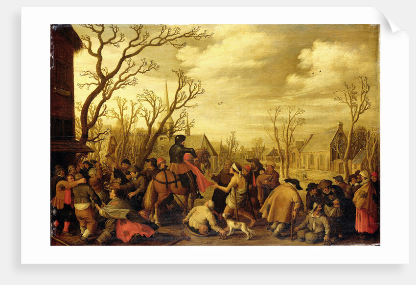 Saint Martin Divides his Cloak (The Charity of St Martin) by Joost Cornelisz. Droochsloot