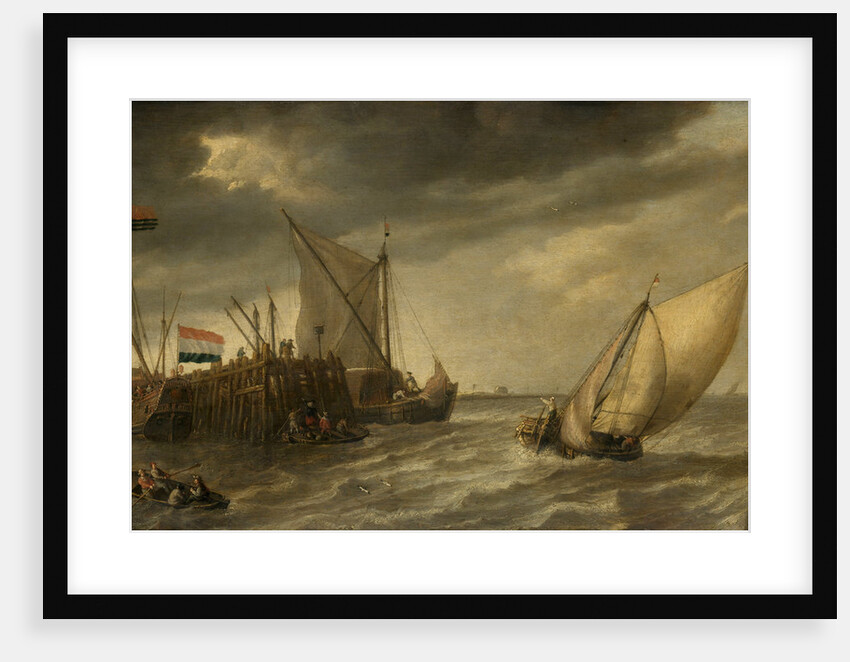 Ships near a Pier by Bonaventura Peeters I
