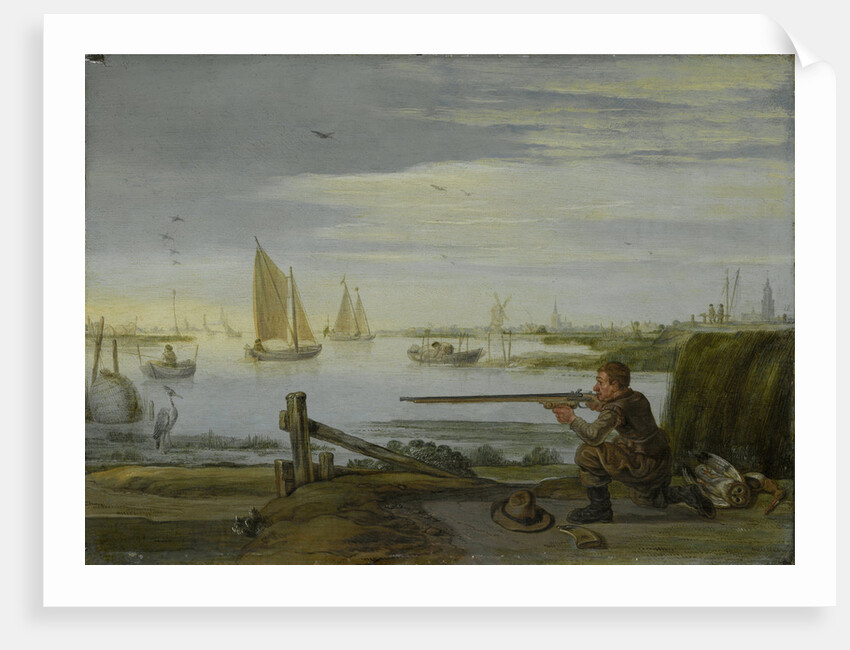 A Bird Hunter (A Sportsman aiming at a Heron) by Arent Arentsz.