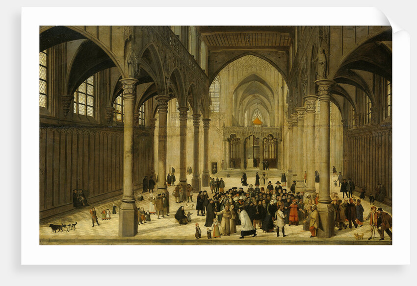 Church Interior with Christ Preaching to a Crowd by Cornelis van Dalem