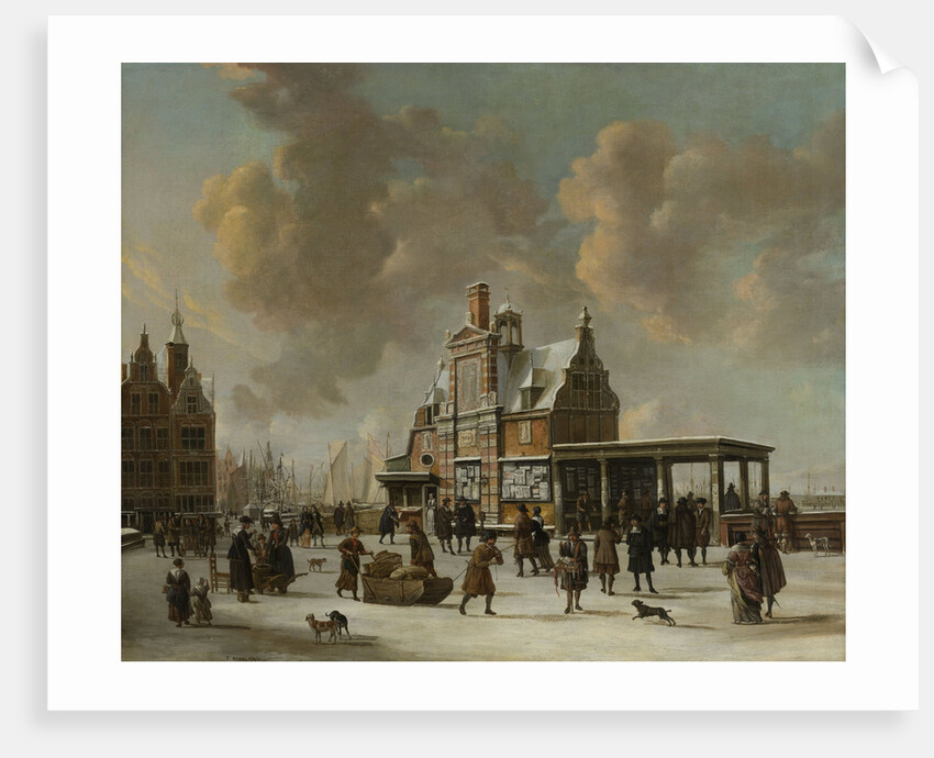 The Paalhuis and the New Bridge in Amsterdam in Winter by Jan Abrahamsz. Beerstraten