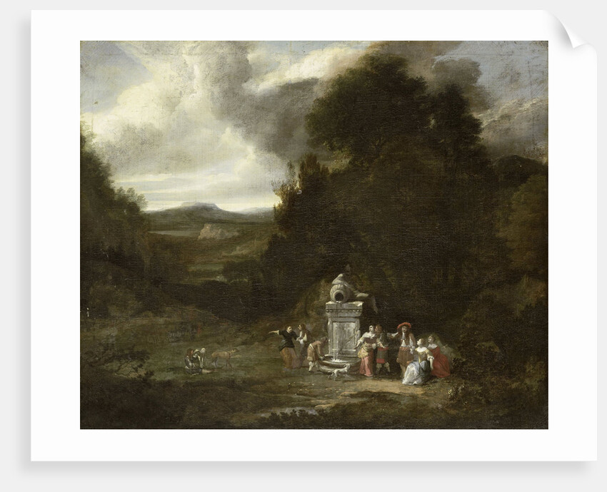 Party in Wooded Landscape by Anonymous