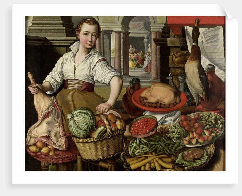 Kitchen Piece, with Jesus in the House of Martha and Mary in the background by Anonymous