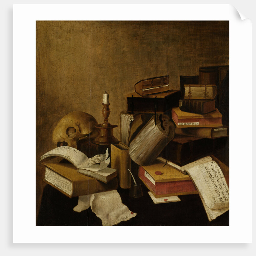 Vanitas Still Life with Books by Anonymous