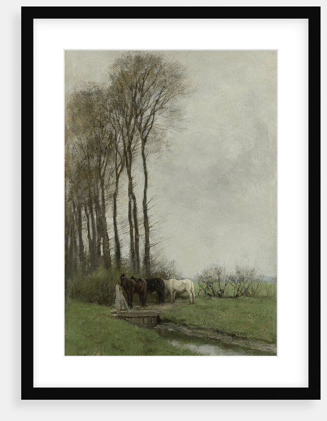 Horses at the gate by Anton Mauve