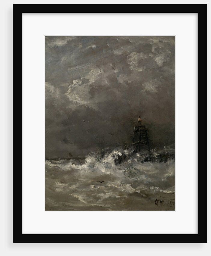 Lighthouse in Breaking Waves by Hendrik Willem Mesdag