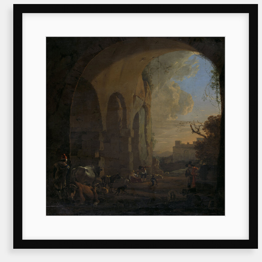 Shepherds with their Animals under an Arch of the Colosseum in Rome by Jan Asselijn