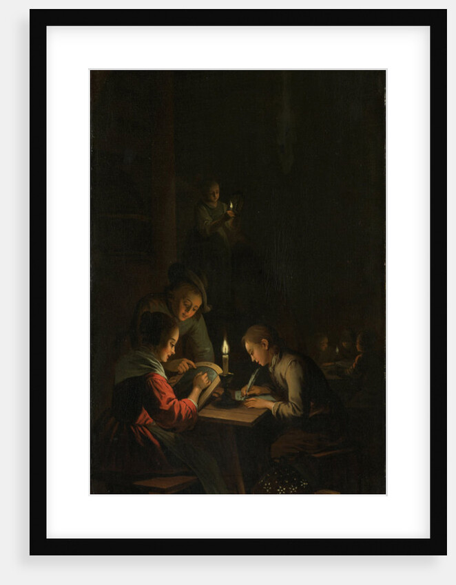 Triptych with an Allegory of Art Education, left panel, Night School by Willem Joseph Laquy