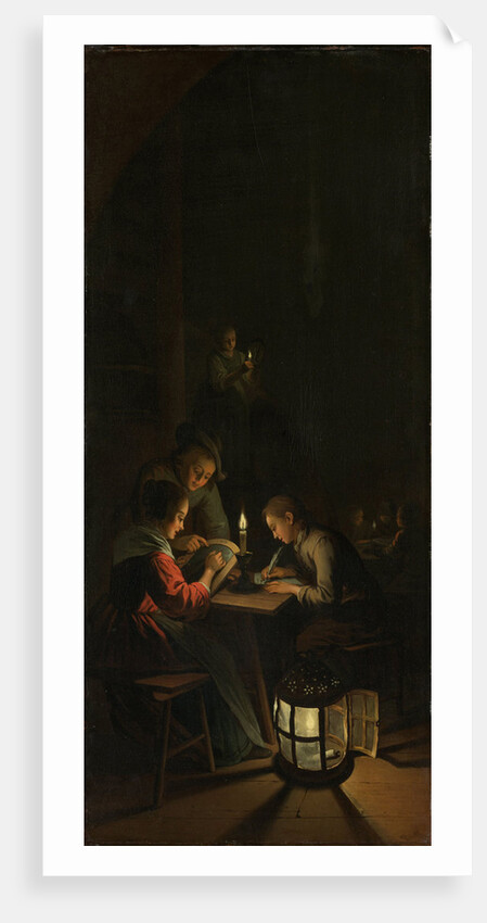 Triptych with an Allegory of Art Education, left panel, Night School by Willem Joseph Laquy