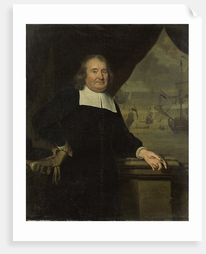 Portrait of a captain or ship-owner by Michiel van Musscher