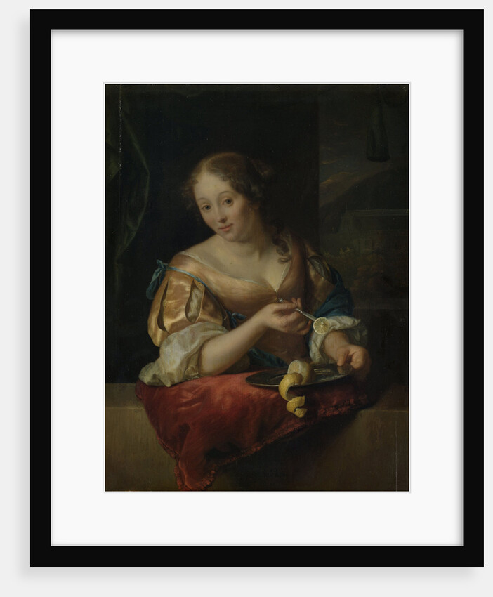 Young Woman with Lemon by Godfried Schalcken