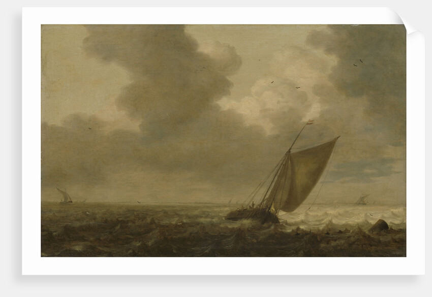 Fishing boat with the wind in the sails by Pieter Mulier I