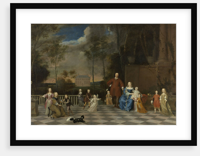 Portrait of the Amsterdam Merchant Jeremias van Collen, his Wife and their twelve Children by Pieter van Anraedt
