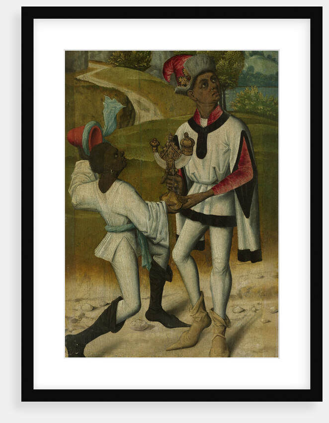 King Balthasar, one of the Three Magi, and a Servant, fragment from An Adoration of the Magi by Anonymous