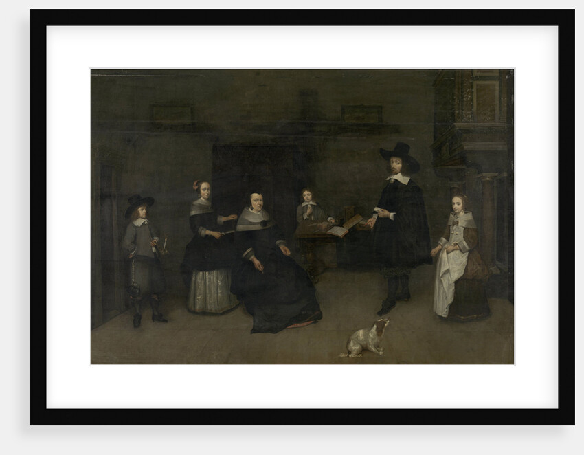 Family scene by Caspar Netscher