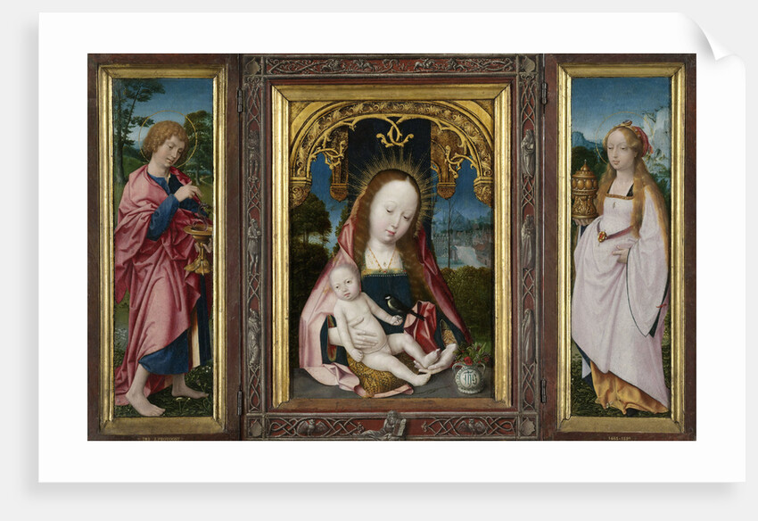 Triptych with Virgin and Child, Saint John the Evangelist (left wing) and Mary Magdalene (right wing) by Jan Provoost