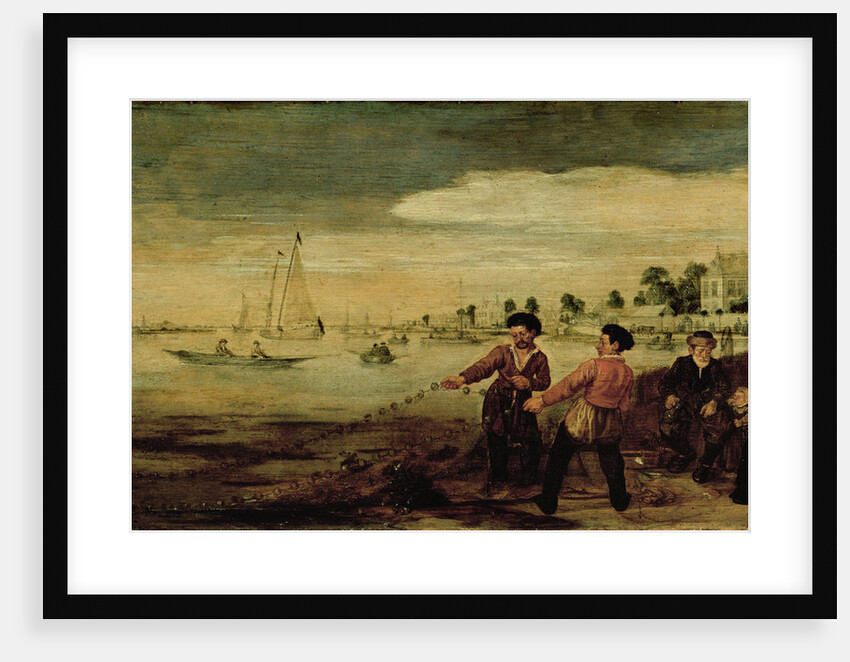 Fishermen along the Amstel River in Amsterdam in the vicinity of the Pauwentuin (Peacock Garden) by Arent Arentsz.