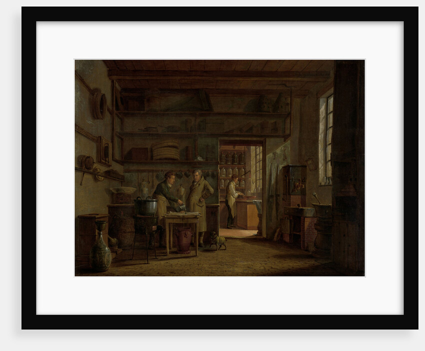 Interior of the Laboratory of the Apothecary A. d'Ailly by Johannes Jelgerhuis